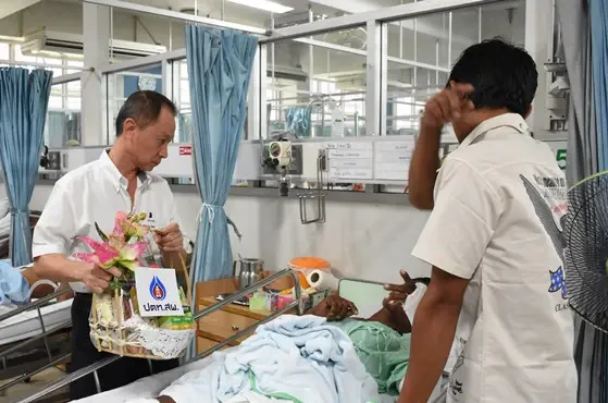 PTTEP visits injured fishermen from fishing boat incident
