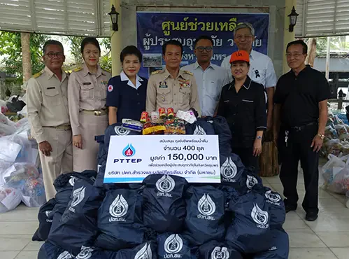 PTTEP donates survival bags to help flood victims in Chumphon