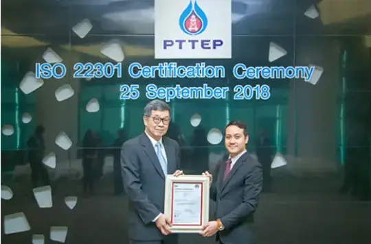 PTTEP Myanmar Asset certified to ISO 22301 Business Continuity Management System